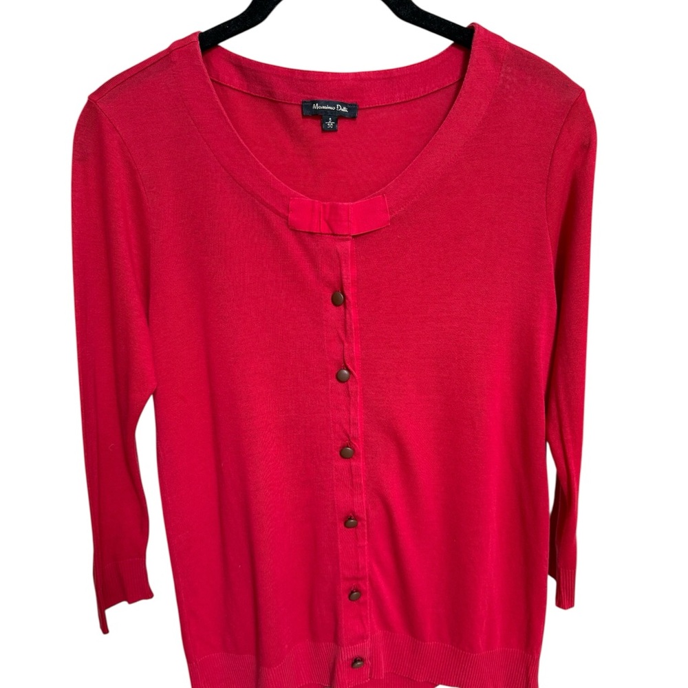 Massimo Dutti Red Button-Up Blouse